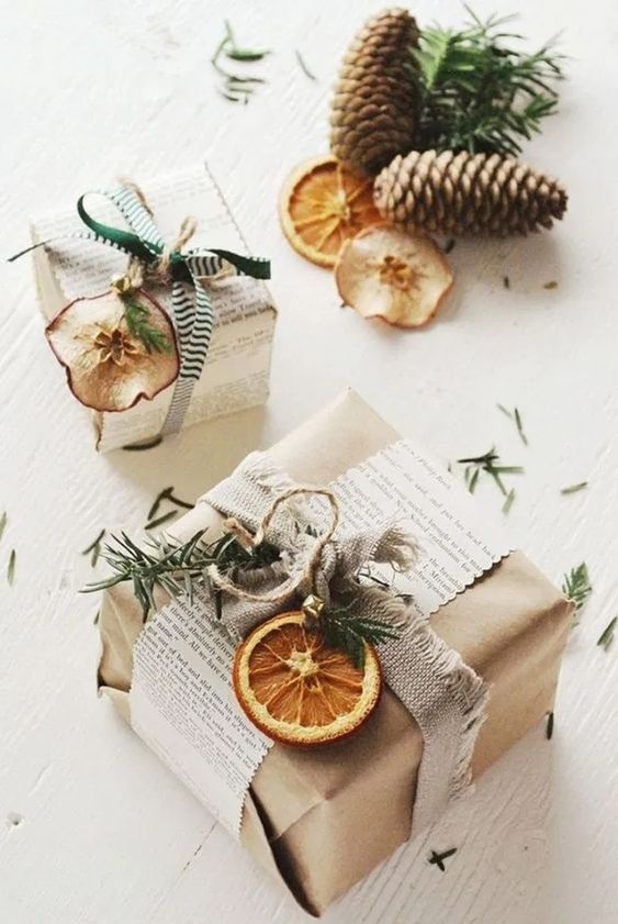 sustainable gift wrapping ideas darla powell interior design miami brown paper rosemary