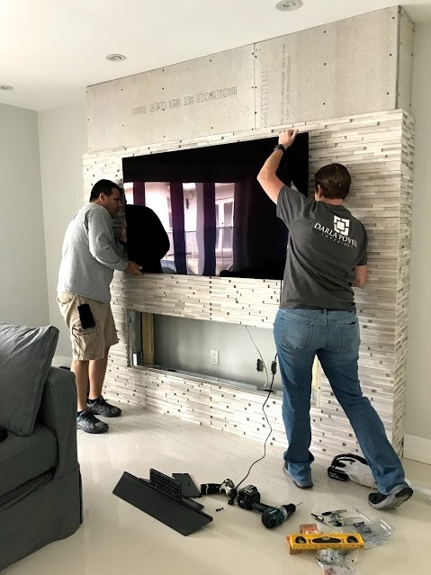 installing stone fireplace contemporary tv home remodel miami fl