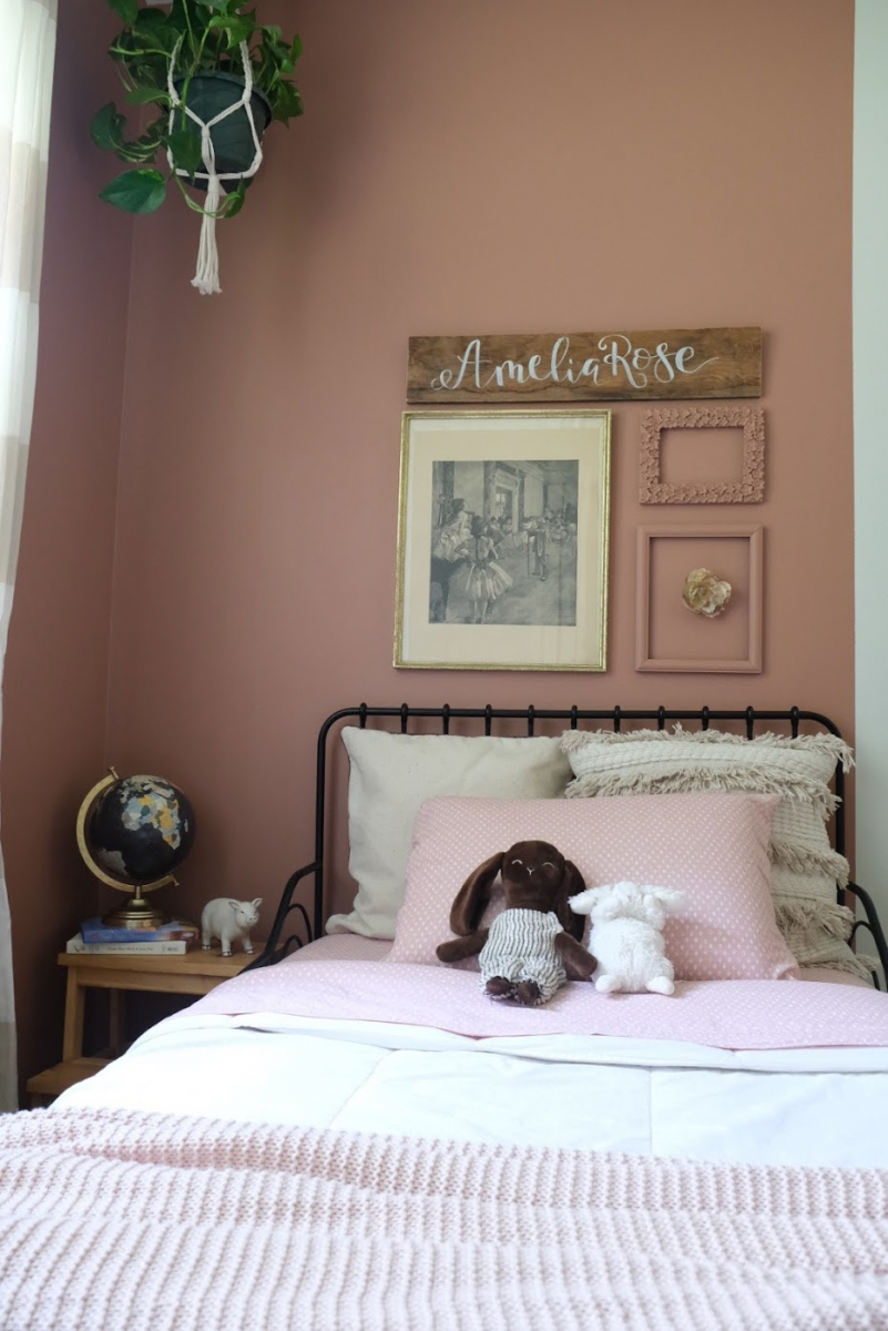 darla powell miami interior design firm little girl's bedroom color block soft textures hanging plant