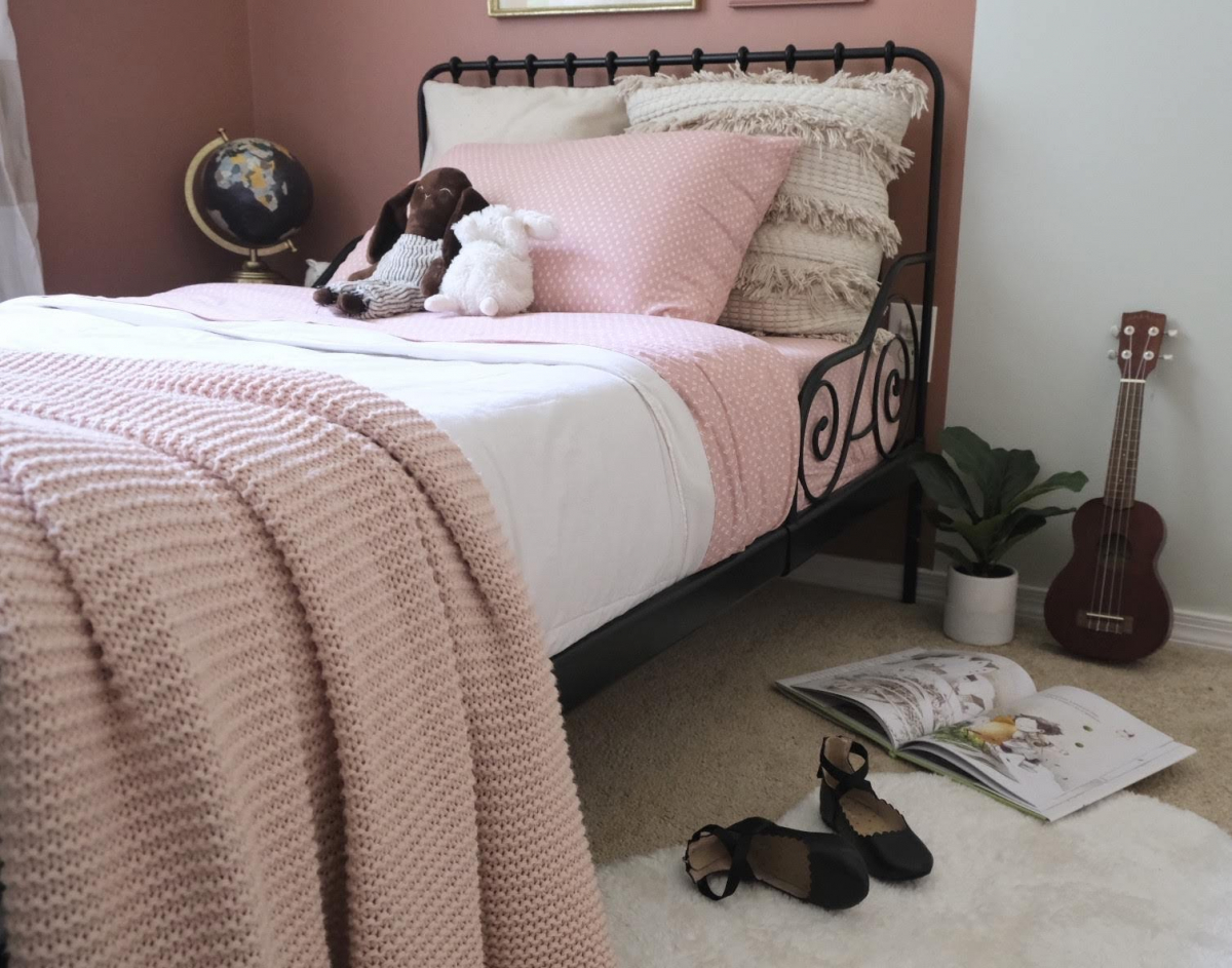 darla powell miami interior design firm little girl's bedroom pink soft textures beige color block