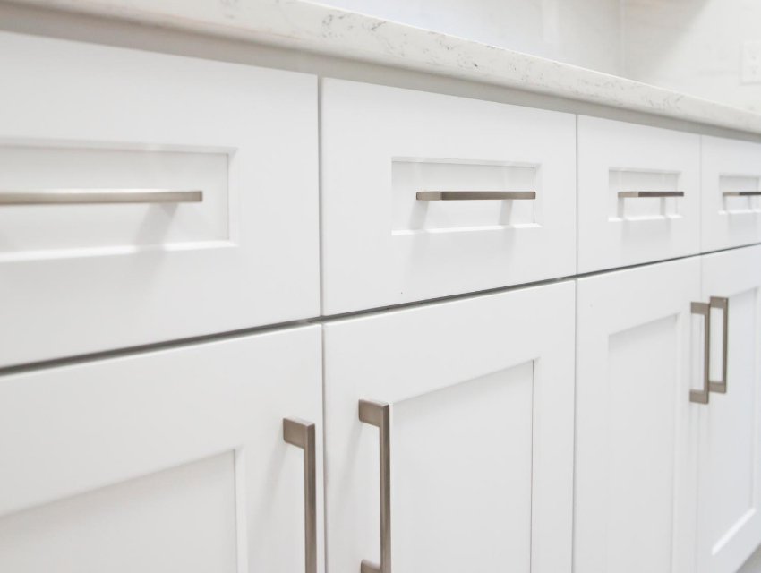 darla powell interiors kitchen renovation design inspiration modern hardware thing pulls shaker cabinets